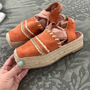 Ulla Johnson Burnt Orange Suede Espadrilles | Size 6